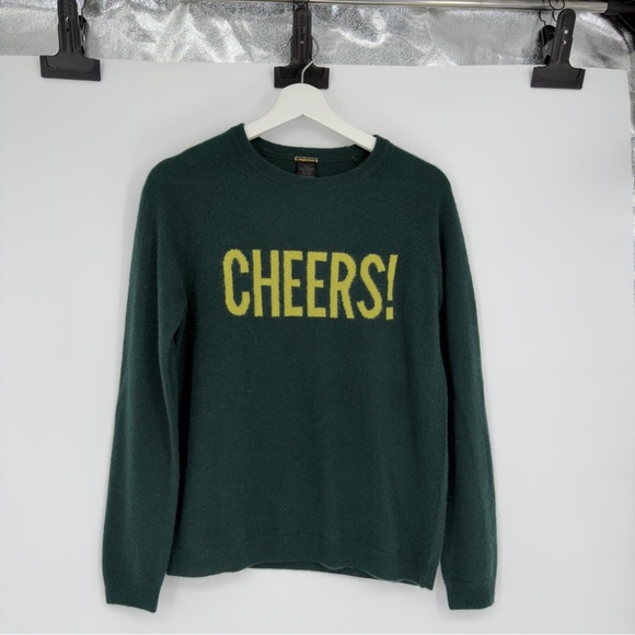 Magaschoni Green 100% Cashmere Cheers Sweater Small Womens - Picture 2 of 5